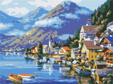 Картини за номерами Селище біля підніжжя гори 30x40 Brushme RBS6936