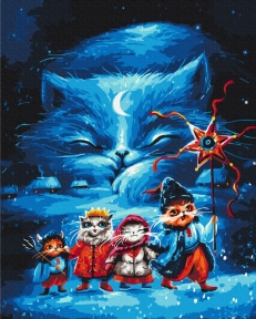 Картины по номерам Рождественский вертеп котиков © Марианна Пащук 40x50 Brushme BS54253