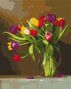 Картины по номерам Кольорові тюльпани 40x50 Brushme BS51395