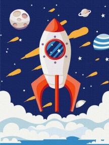 Картины по номерам Космічна ракета 30x40 Brushme KBS0112