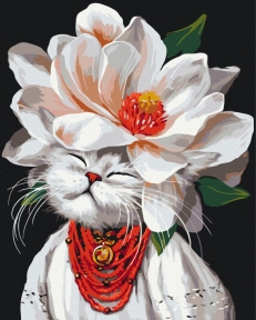 Картины по номерам Кошка-магнолия © Марианна Пащук 40x50 Brushme BS54422