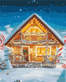 Картини за номерами Казковий новорічний будиночок 48x60 Brushme BS52782L