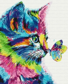 Картини за номерами Котик у фарбі 40x50 Brushme BS31326