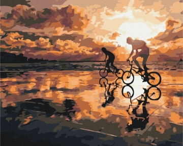 Картины по номерам Дорога з батьком 40x50 Brushme BS52188