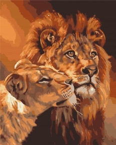 Картини за номерами Левове кохання 48x60 Brushme BS7279L