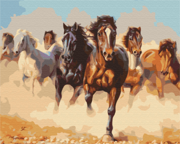 Картины по номерам Коні 40x50 Brushme BS8945