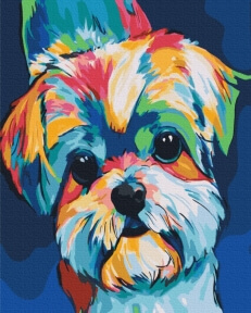 Картини за номерами Яскравий песик 40x50 Brushme BS51414
