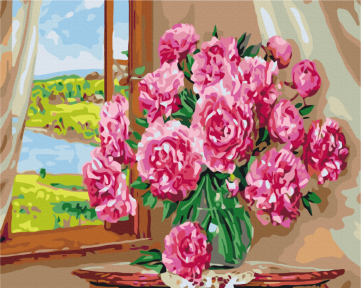 Картины по номерам Яркие пионы 48x60 Brushme BS9904L