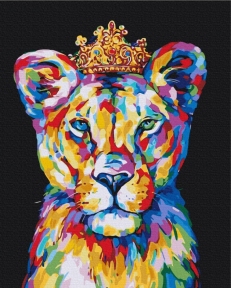 Картины по номерам Райдужный князь лев 48x60 Brushme BS51839L