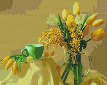 Картини за номерами Жовті тюльпани 48x60 Brushme BS9245L