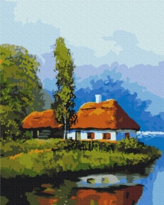 Картини за номерами Хатинка біля озера 40x50 Brushme BS53152