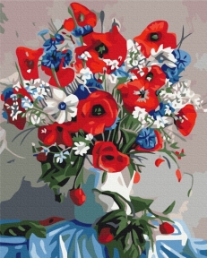 Картины по номерам Маки в вазе 48x60 Brushme BS7806L