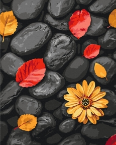 Картины по номерам Листья на камнях 40x50 Brushme BS54394