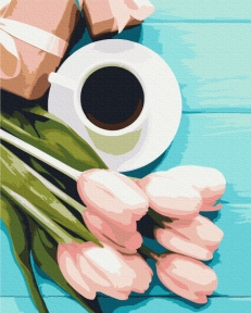 Картины по номерам Тюльпаны к кофе 48x60 Brushme BS51002L