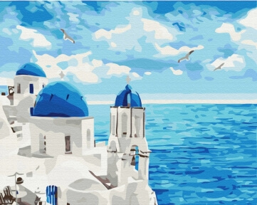 Картины по номерам Хмари Санторіні 40x50 Brushme BS29448