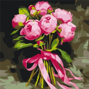 Картины по номерам Натюрморт с пионами 30x30 Brushme SQ30036