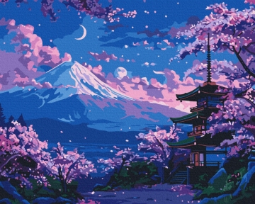 Картини за номерами Храм біля гори Фудзі 40x50 Brushme BS54020