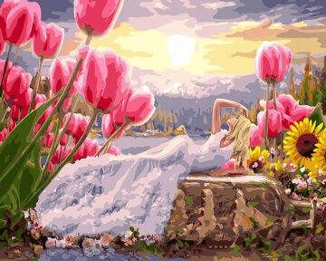 Картины по номерам Дюймовочка в білому 40x50 Brushme BS24350