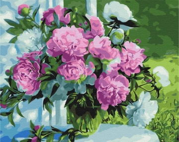 Картины по номерам Букет піонів в саду 40x50 Brushme BS31020