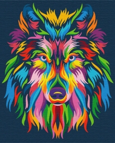 Картины по номерам Райдужний вовк 40x50 Brushme BS23828