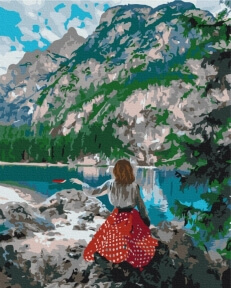 Картины по номерам Мандрівниця біля озера 40x50 Brushme BS37569