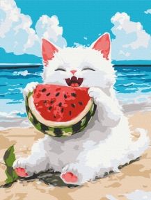Картини за номерами Смачний кавун 30x40 Brushme KBS0189