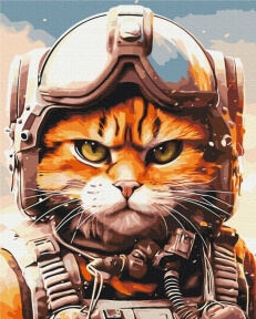 Картини за номерами Котик головний пілот © Маріанна Пащук 48x60 Brushme BS53804L