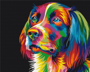 Картини за номерами Райдужний собака 48x60 Brushme BS5251L