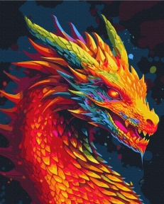 Картины по номерам Неоновый дракон 48x60 Brushme BS53744L