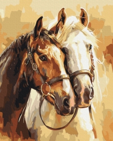 Картини за номерами Шляхетні коні 40x50 Brushme BS54019