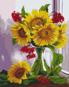 Картины по номерам Калиновые подсолнухи © Valentyna Ivanova 48x60 Brushme BS53485L
