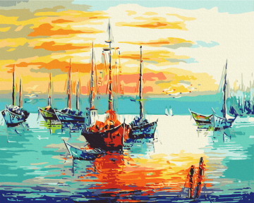 Картини за номерами Сонячний причал 40x50 Brushme BS52196