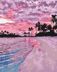 Картини за номерами Рожевий захід сонця 48x60 Brushme BS28241L