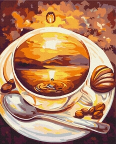 Картини за номерами Схід сонця у чашці 40x50 Brushme BS51868