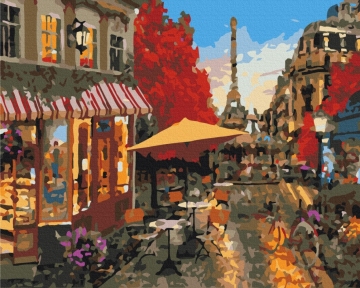 Картини за номерами Вуличне життя Парижа 48x60 Brushme BS51385L
