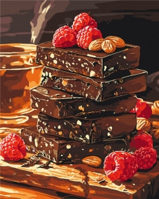 Картины по номерам Шоколад с орешками и фруктами 40x50 Brushme BS54451