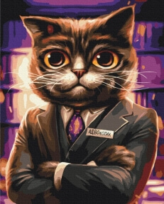 Картини за номерами Котик адвокат ©Маріанна Пащук 40x50 Brushme BS53665
