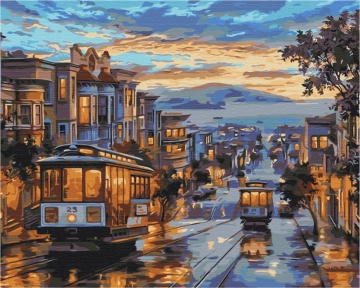 Картини за номерами Місто у фарбах дощу 48x60 Brushme BS51381L