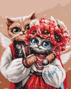 Картины по номерам Котики ангелочки ©Марианна Пащук 40x50 Brushme BS54142