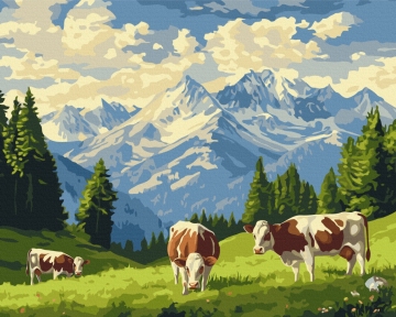 Картины по номерам Солнечное утро на лугу 40x50 Brushme BS54245