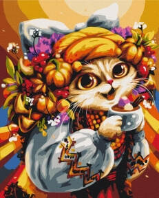 Картины по номерам Вереснева киця © Маріанна Пащук 40x50 Brushme BS53823