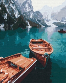 Картины по номерам Лодки на высокогорном озере 40x50 Brushme BS51602