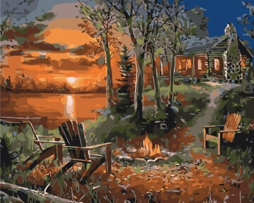 Картини за номерами Будинок біля озера 48x60 Brushme BS31630L