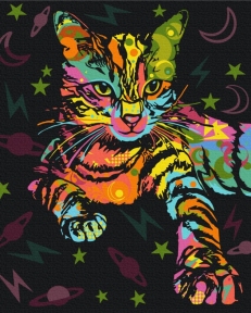 Картини за номерами Космічний кіт 48x60 Brushme BS51365L