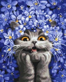 Картины по номерам Кошка в подснежниках © Марианна Пащук 40x50 Brushme BS54331