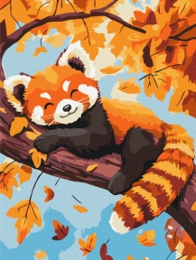 Картины по номерам Красная панда 30x40 Brushme KBS0183