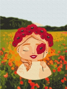 Картины по номерам Маковий віночок ©Лілі Демачкович 30x40 Brushme RBS53284