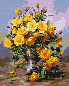 Картини за номерами Букет жовтих роз 40x50 Brushme BS51981