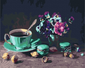 Картини за номерами Кава з макарунами 40x50 Brushme BS31574