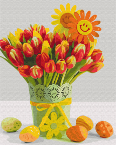 Картини за номерами Тюльпани великодні 48x60 Brushme BS51849L
